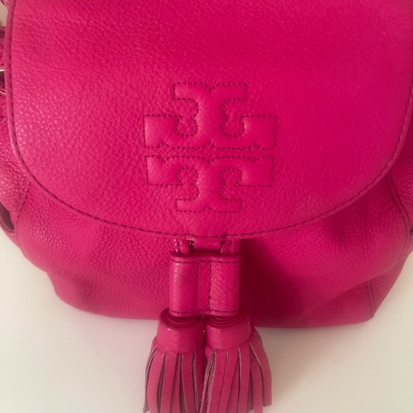 Tory Burch Fuchsia Backpack with Tassels - Picture 3 of 11
